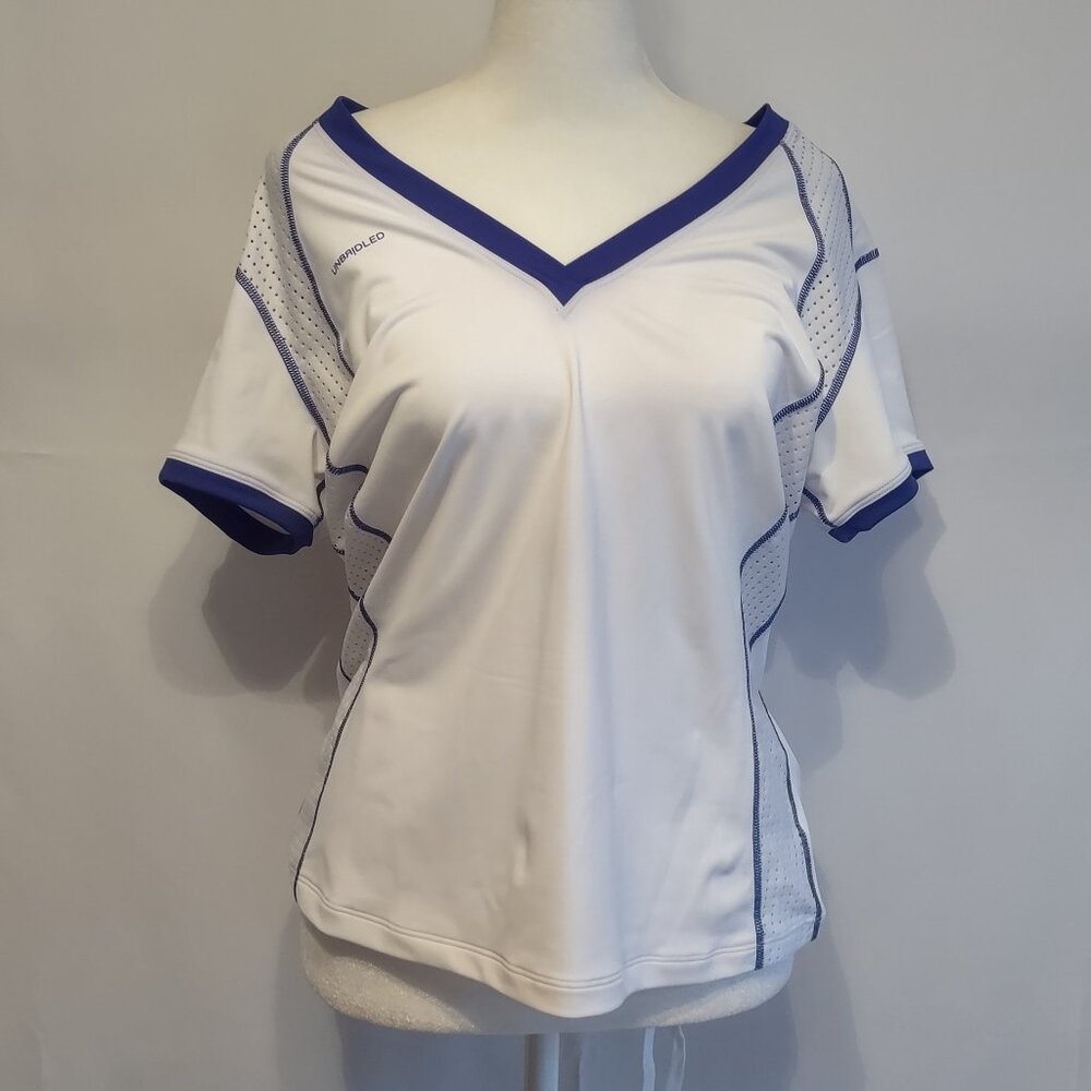 Unbridled EUC Purple and White V-neck Jersey